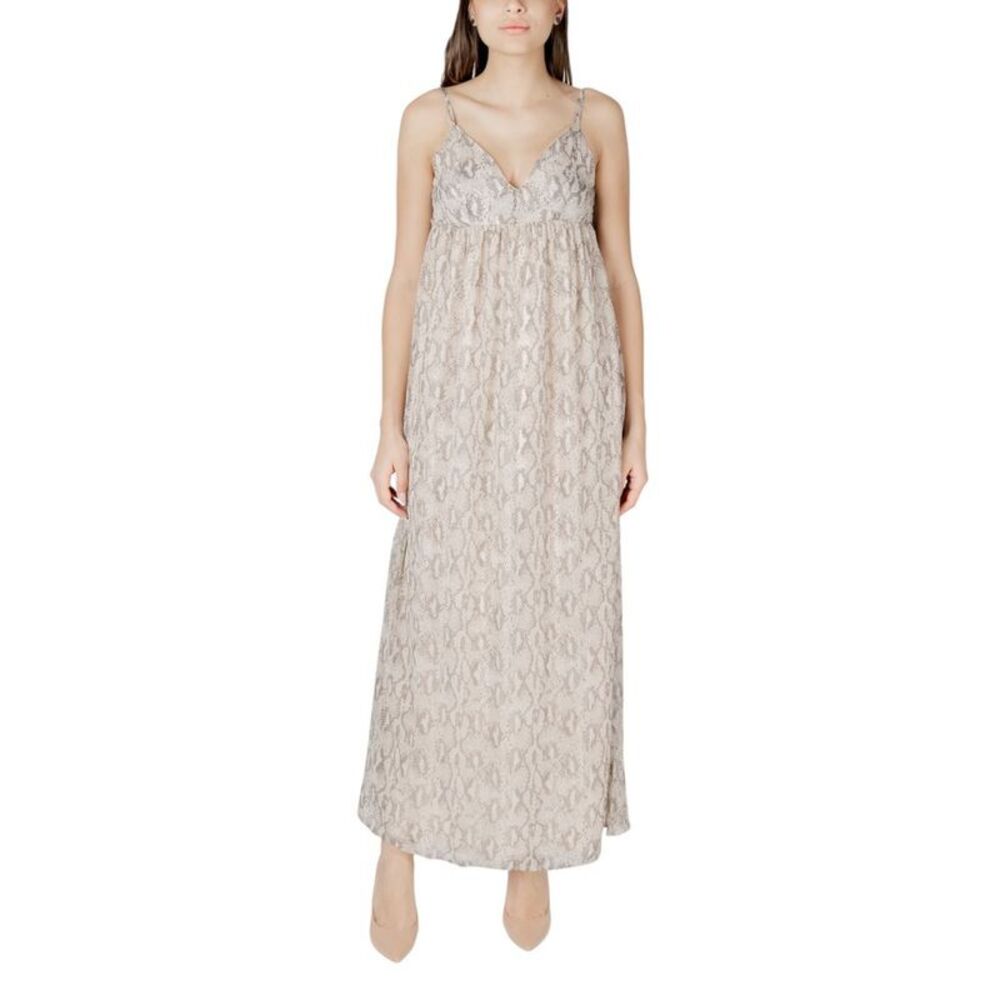 Only Beige Recycled Polyester Long Women's Dress